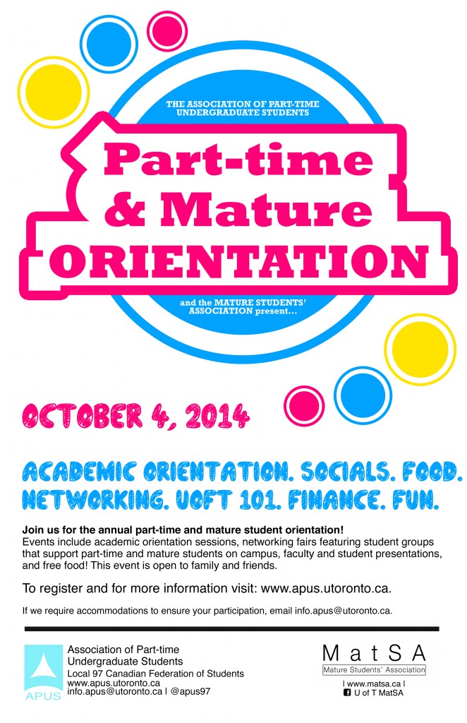 Join us for part-time and mature orientation. Register now: matureorientation.eventbrite.ca.